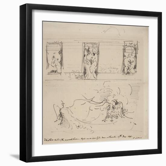 Sketch of the Peacock Room, 1898-James Abbott McNeill Whistler-Framed Giclee Print