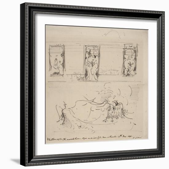 Sketch of the Peacock Room, 1898-James Abbott McNeill Whistler-Framed Giclee Print