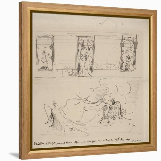 Sketch of the Peacock Room, 1898-James Abbott McNeill Whistler-Framed Premier Image Canvas