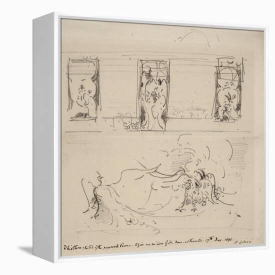 Sketch of the Peacock Room, 1898-James Abbott McNeill Whistler-Framed Premier Image Canvas