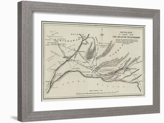 Sketch Plan of Country from the Helmund to Kandahar-null-Framed Giclee Print