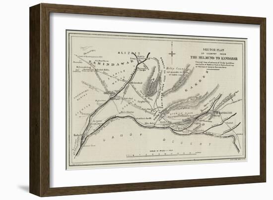 Sketch Plan of Country from the Helmund to Kandahar-null-Framed Giclee Print