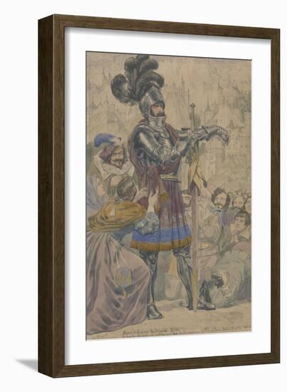 Sketch to Illustrate the Passions: Pride, C.1853-55 (W/C, Pen and Graphite on Paper)-Richard Dadd-Framed Premium Giclee Print