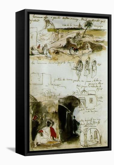 Sketchbook from Morocco, 1832-Eugene Delacroix-Framed Premier Image Canvas