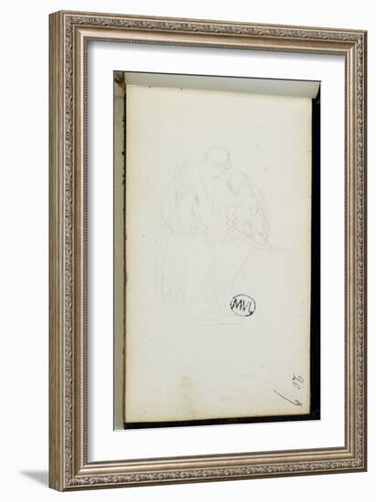 Sketchbook; Study of a Mother and Two Children-Jean-Baptiste Carpeaux-Framed Giclee Print