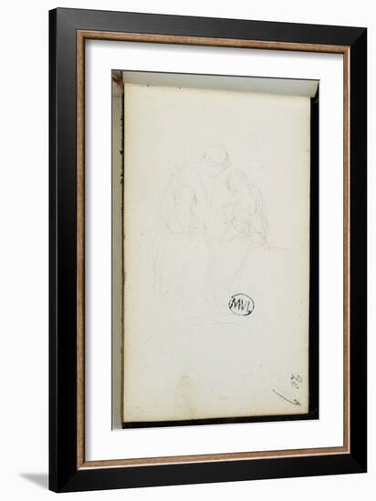 Sketchbook; Study of a Mother and Two Children-Jean-Baptiste Carpeaux-Framed Giclee Print