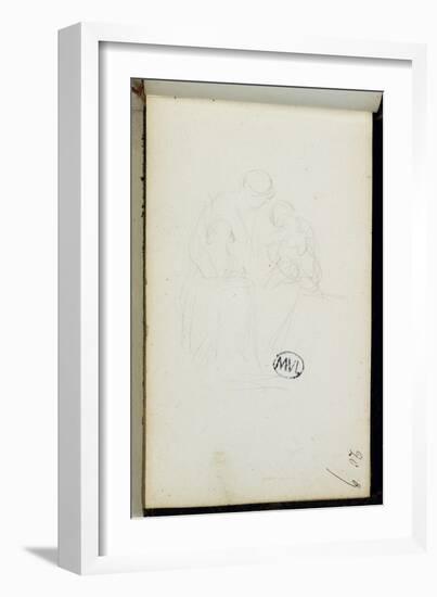 Sketchbook; Study of a Mother and Two Children-Jean-Baptiste Carpeaux-Framed Giclee Print