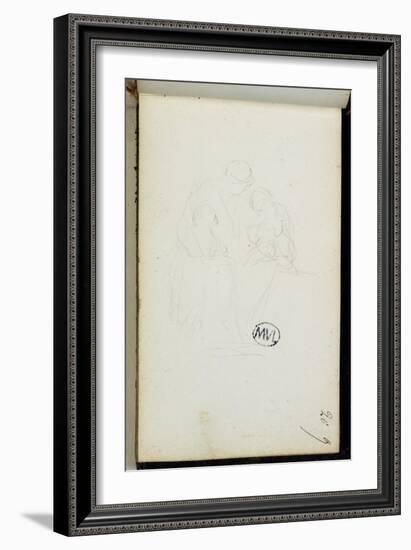 Sketchbook; Study of a Mother and Two Children-Jean-Baptiste Carpeaux-Framed Giclee Print