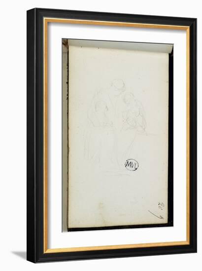 Sketchbook; Study of a Mother and Two Children-Jean-Baptiste Carpeaux-Framed Giclee Print