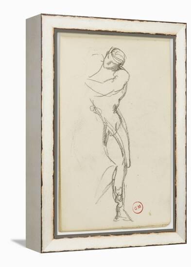 Sketchbook: Study of Man Standing for Darius Fleeing-Gustave Moreau-Framed Premier Image Canvas