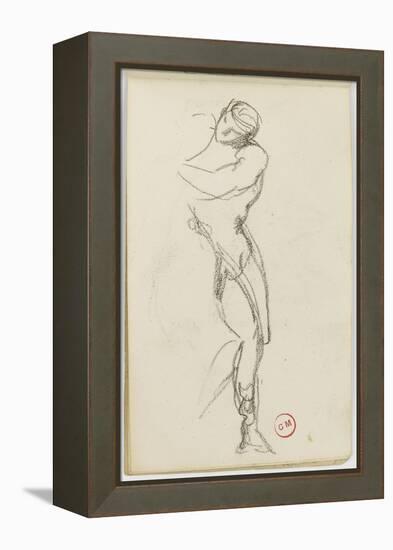 Sketchbook: Study of Man Standing for Darius Fleeing-Gustave Moreau-Framed Premier Image Canvas