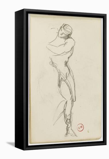 Sketchbook: Study of Man Standing for Darius Fleeing-Gustave Moreau-Framed Premier Image Canvas