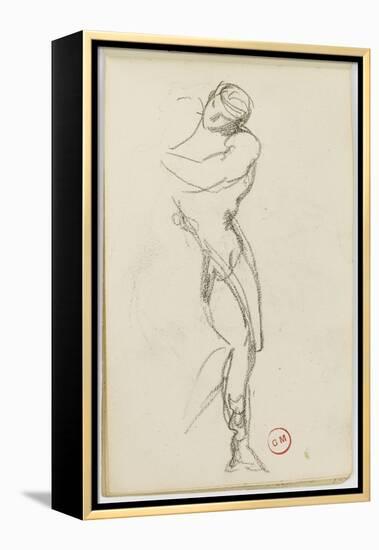 Sketchbook: Study of Man Standing for Darius Fleeing-Gustave Moreau-Framed Premier Image Canvas