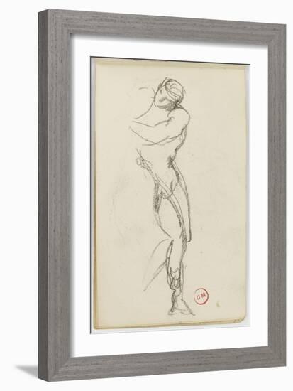 Sketchbook: Study of Man Standing for Darius Fleeing-Gustave Moreau-Framed Giclee Print