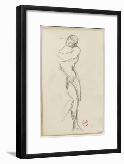 Sketchbook: Study of Man Standing for Darius Fleeing-Gustave Moreau-Framed Giclee Print