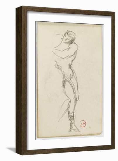 Sketchbook: Study of Man Standing for Darius Fleeing-Gustave Moreau-Framed Giclee Print