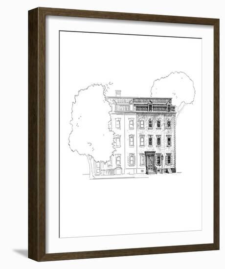 Sketchbook Townhouse-School of Padua-Framed Giclee Print