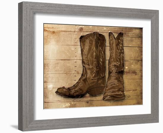 Sketched Boots-OnRei-Framed Art Print