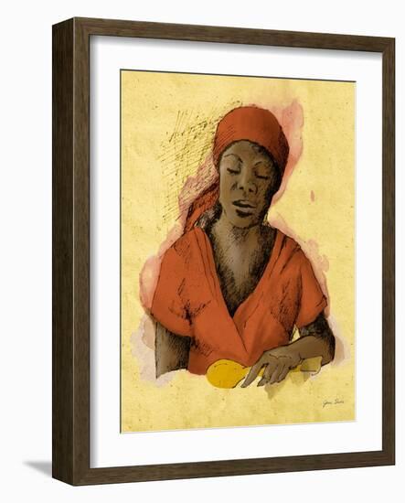 Sketched Woman in Color I-Jane Slivka-Framed Art Print