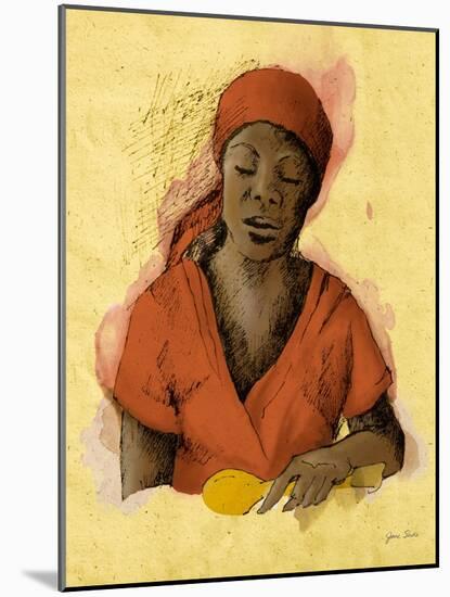 Sketched Woman in Color I-Jane Slivka-Mounted Art Print