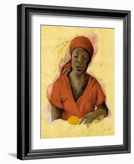 Sketched Woman in Color I-Jane Slivka-Framed Art Print