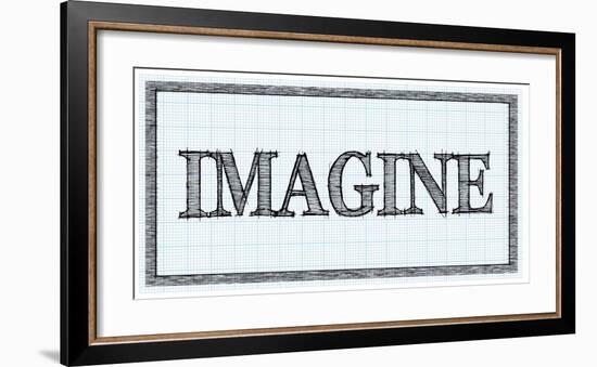 Sketched Words - Imagine-BG^Studio-Framed Art Print