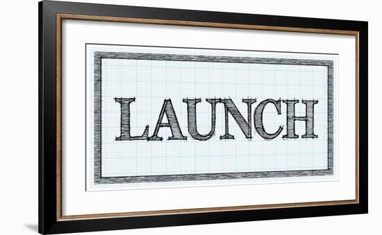 Sketched Words - Launch-BG^Studio-Framed Art Print