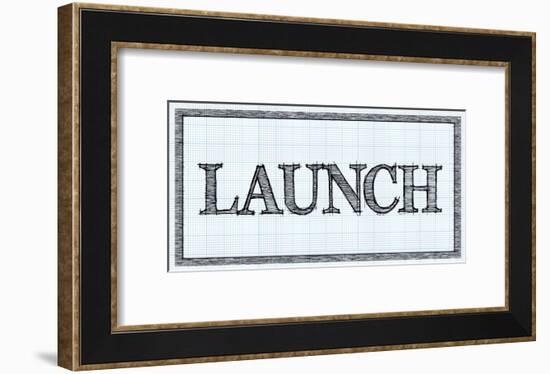 Sketched Words - Launch-BG^Studio-Framed Art Print