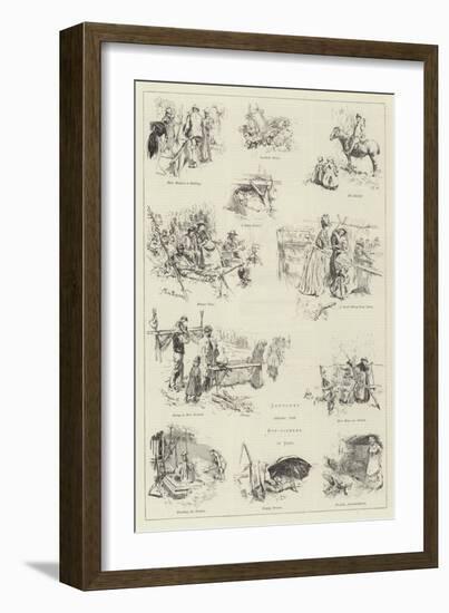 Sketches Among the Hop-Pickers in Kent-Frederick Henry Townsend-Framed Giclee Print