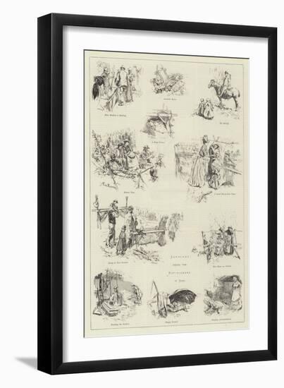 Sketches Among the Hop-Pickers in Kent-Frederick Henry Townsend-Framed Giclee Print