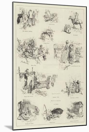 Sketches Among the Hop-Pickers in Kent-Frederick Henry Townsend-Mounted Giclee Print