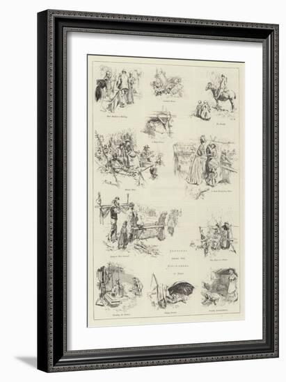 Sketches Among the Hop-Pickers in Kent-Frederick Henry Townsend-Framed Giclee Print