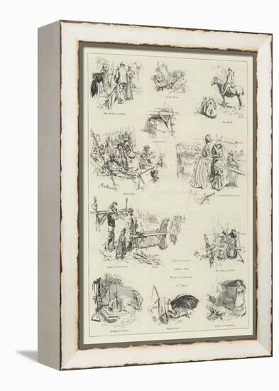 Sketches Among the Hop-Pickers in Kent-Frederick Henry Townsend-Framed Premier Image Canvas