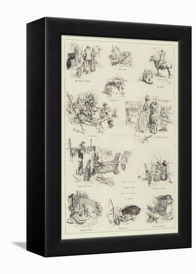 Sketches Among the Hop-Pickers in Kent-Frederick Henry Townsend-Framed Premier Image Canvas