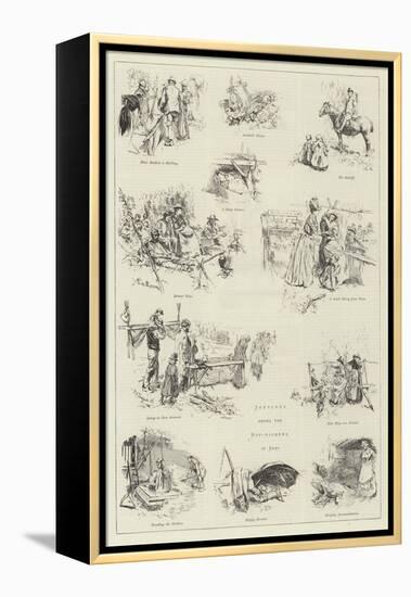 Sketches Among the Hop-Pickers in Kent-Frederick Henry Townsend-Framed Premier Image Canvas