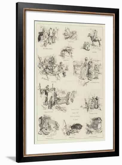 Sketches Among the Hop-Pickers in Kent-Frederick Henry Townsend-Framed Giclee Print