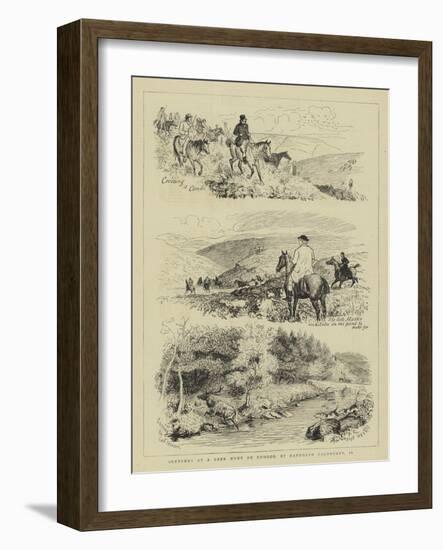 Sketches at a Deer Hunt on Exmoor-Randolph Caldecott-Framed Giclee Print