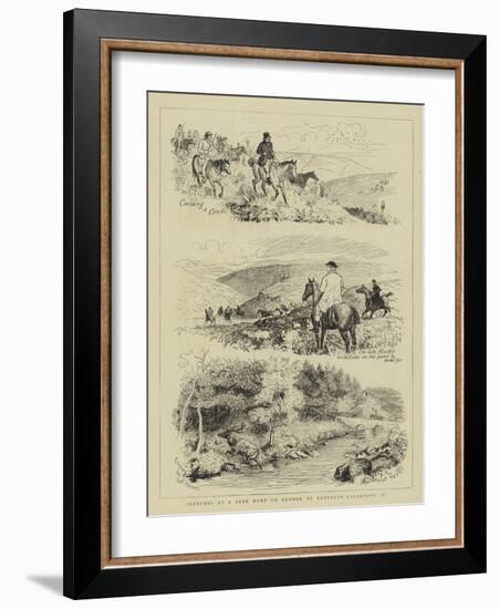 Sketches at a Deer Hunt on Exmoor-Randolph Caldecott-Framed Giclee Print