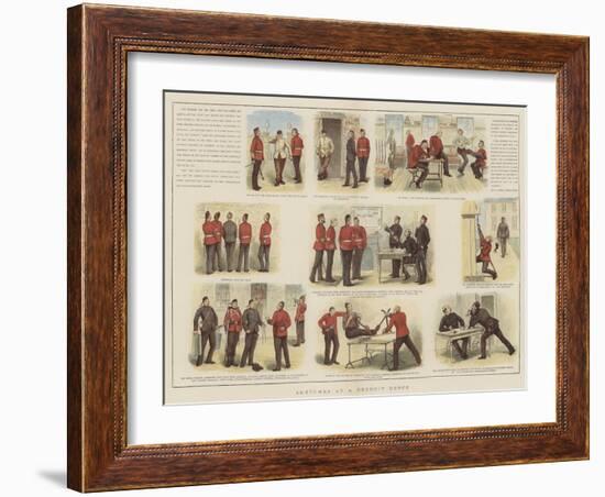 Sketches at a Recruit Depot-null-Framed Giclee Print