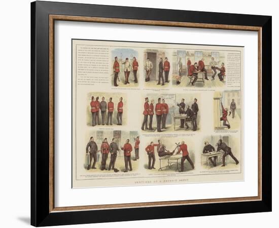 Sketches at a Recruit Depot-null-Framed Giclee Print