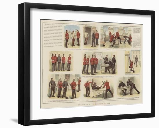 Sketches at a Recruit Depot-null-Framed Giclee Print