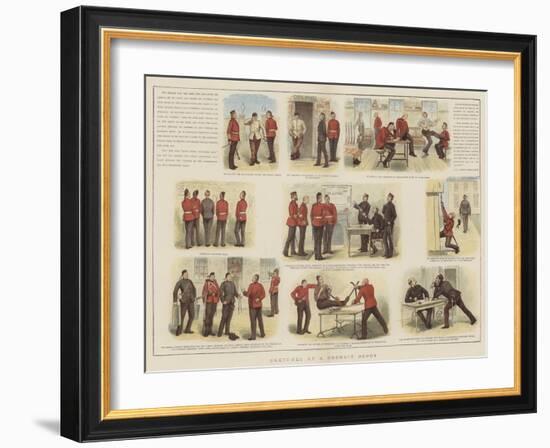 Sketches at a Recruit Depot-null-Framed Giclee Print