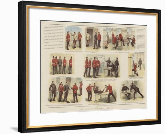 Sketches at a Recruit Depot-null-Framed Giclee Print