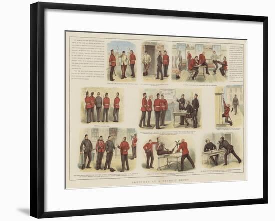 Sketches at a Recruit Depot-null-Framed Giclee Print