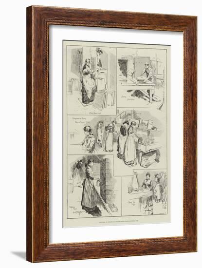 Sketches at Bryant and May's Match Manufactories, Bow-null-Framed Giclee Print