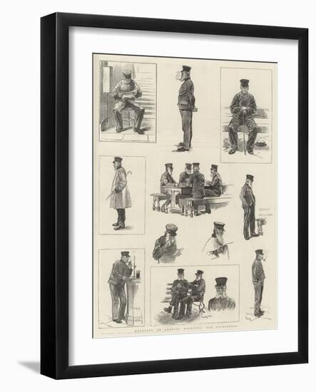 Sketches at Chelsea Hospital, Old Pensioners-William Douglas Almond-Framed Giclee Print