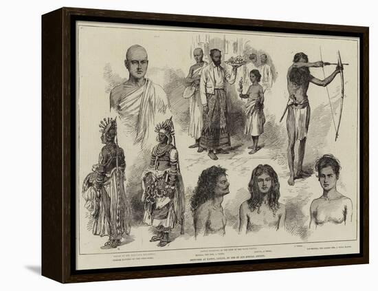 Sketches at Kandy, Ceylon-null-Framed Premier Image Canvas