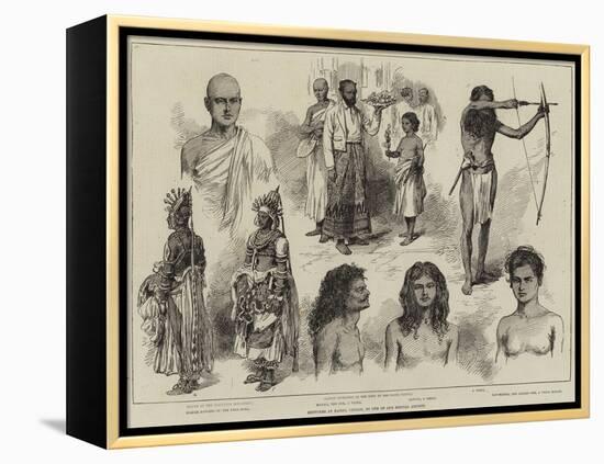 Sketches at Kandy, Ceylon-null-Framed Premier Image Canvas