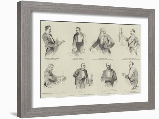 Sketches at the Conversazione of the Royal Society, 8 May-null-Framed Giclee Print