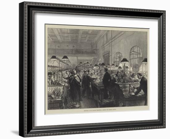 Sketches at the General Post-Office, Stamping and Sorting Letters-Charles Robinson-Framed Giclee Print